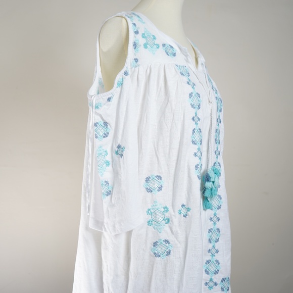 NEW Style & Co Cold Shoulder Floral Blouse 0X - Picture 3 of 7